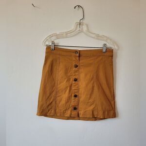 Copper Key Mini Skirt Duck Brown Mustard Dandelion Yellow Autumn Cozy Juniors XL